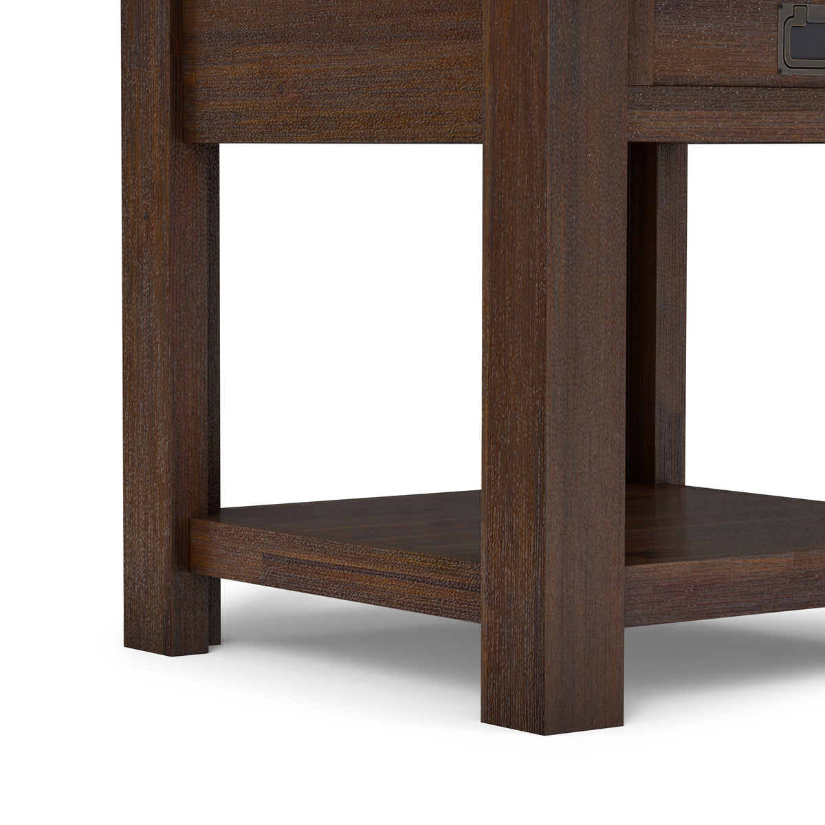Distressed Charcoal Brown | Monroe End Table in Acacia