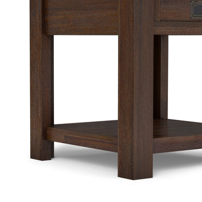 Distressed Charcoal Brown | Monroe End Table in Acacia