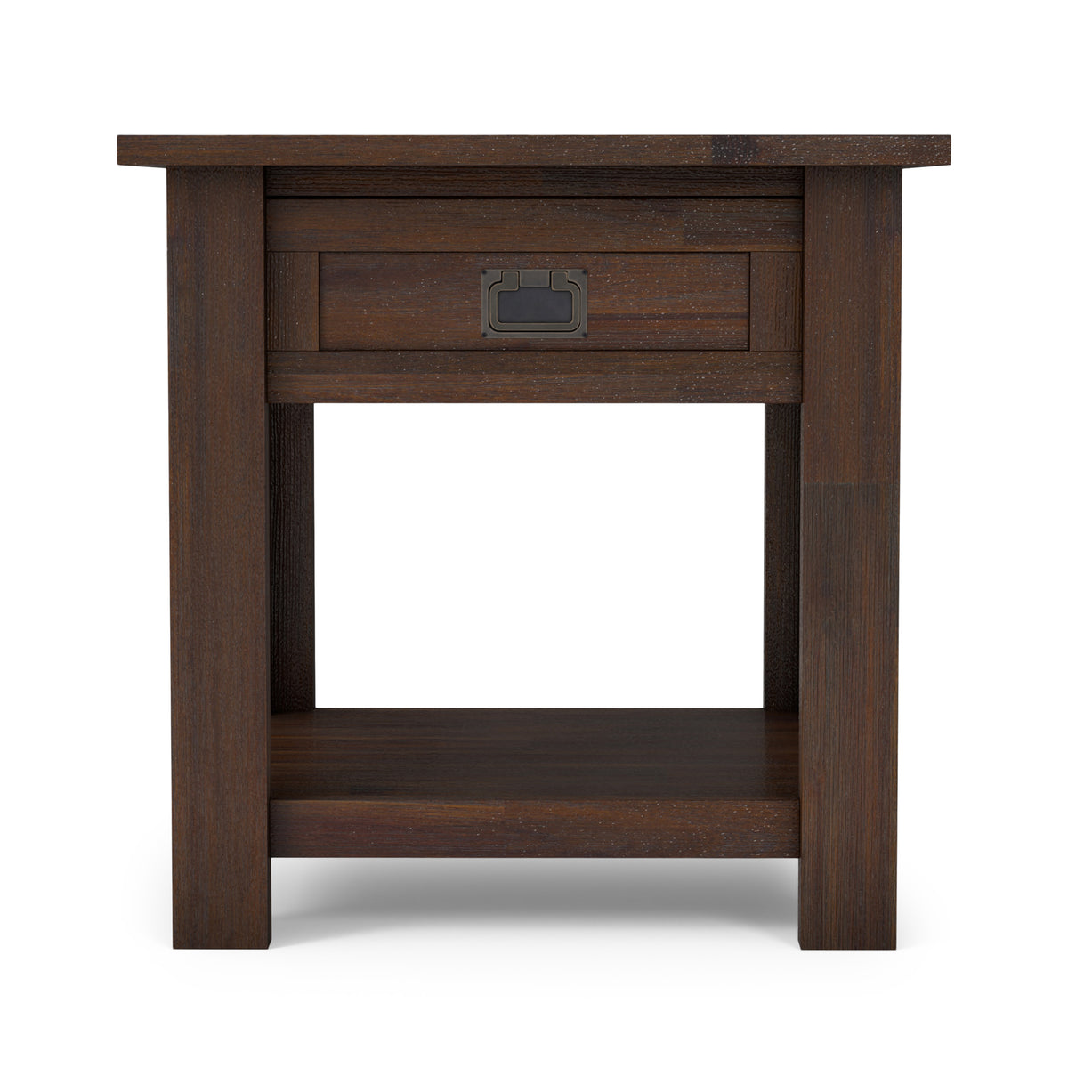 Distressed Charcoal Brown | Monroe End Table in Acacia