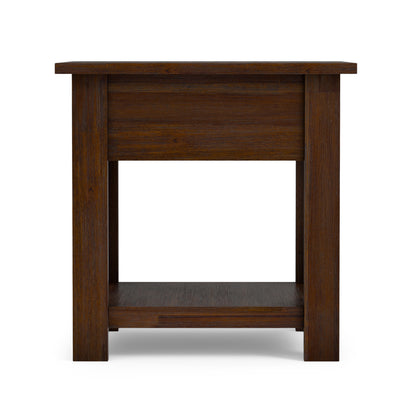 Distressed Charcoal Brown | Monroe End Table in Acacia