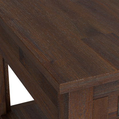 Distressed Charcoal Brown | Monroe Narrow Side Table in Acacia