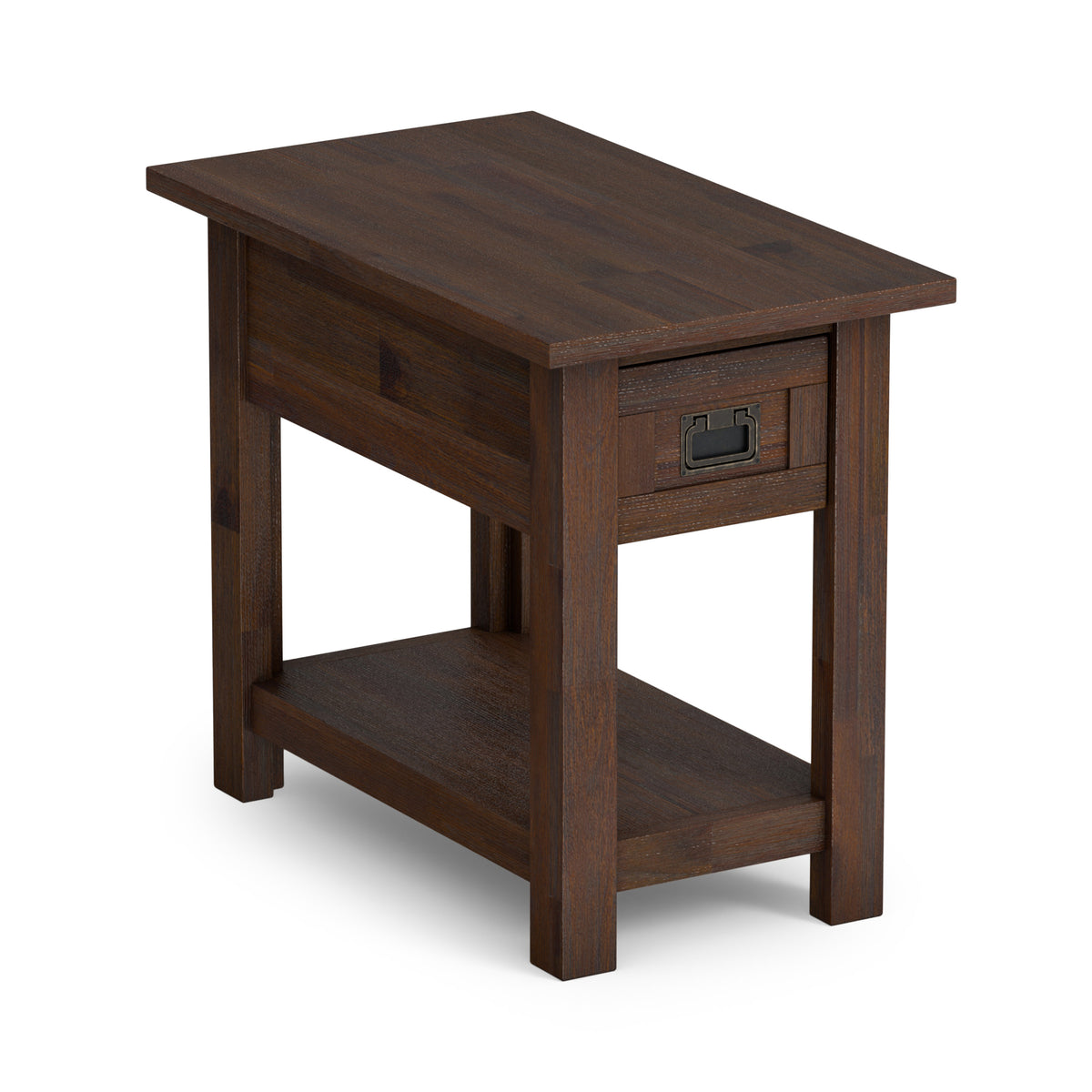 Distressed Charcoal Brown | Monroe Narrow Side Table in Acacia