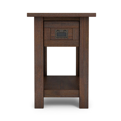 Distressed Charcoal Brown | Monroe Narrow Side Table in Acacia