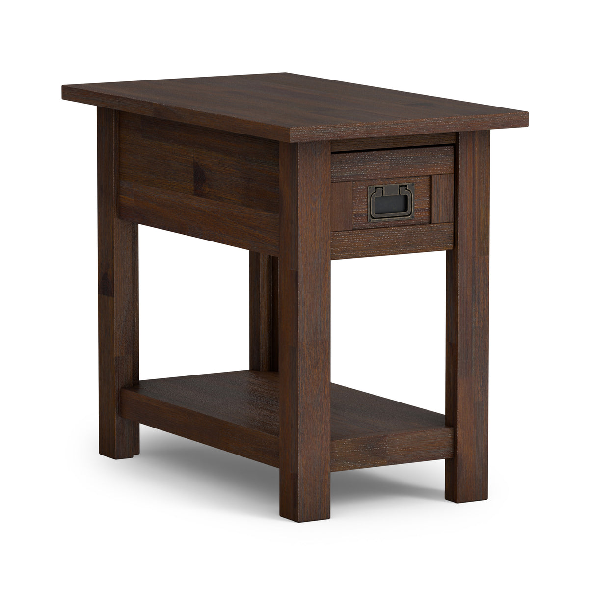 Distressed Charcoal Brown | Monroe Narrow Side Table in Acacia