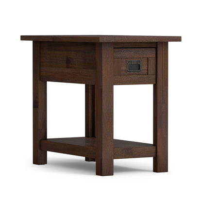 Distressed Charcoal Brown | Monroe Narrow Side Table in Acacia