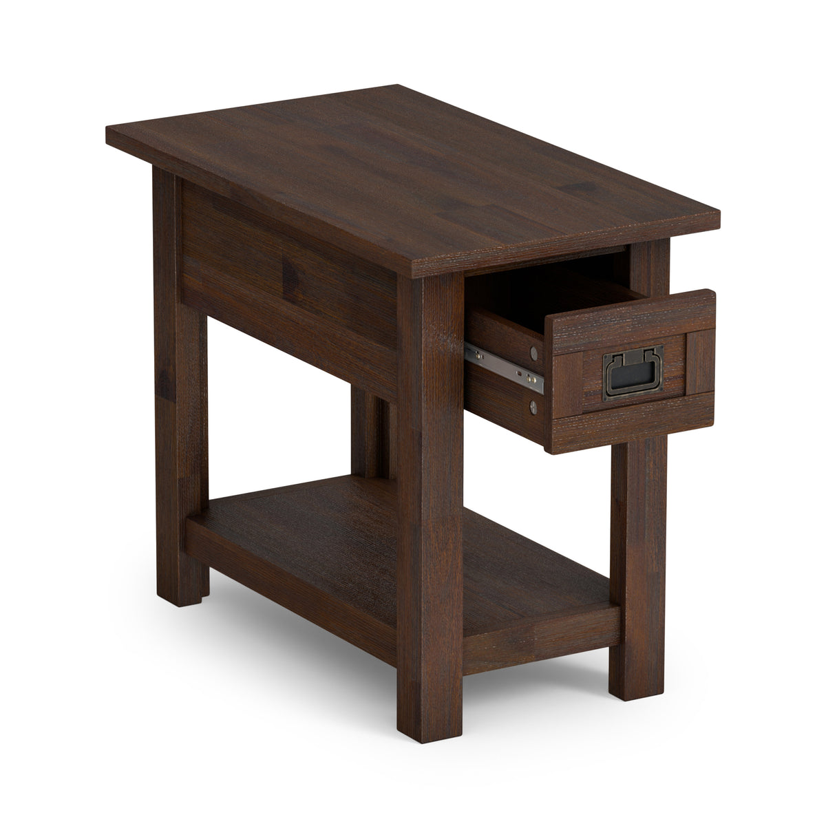 Distressed Charcoal Brown | Monroe Narrow Side Table in Acacia