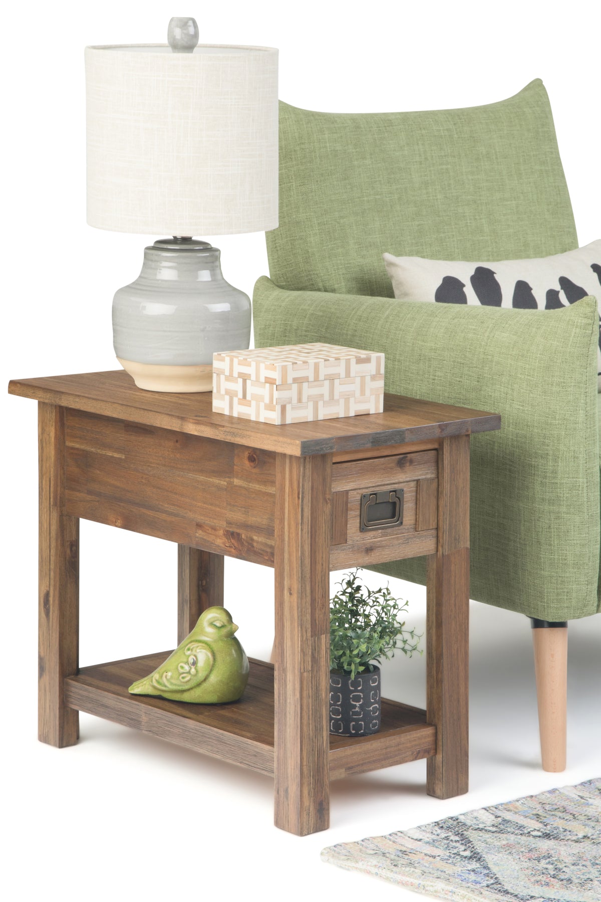 Rustic Natural Aged Brown | Monroe Narrow Side Table