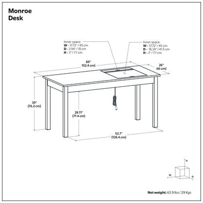 Monroe Desk in Acacia