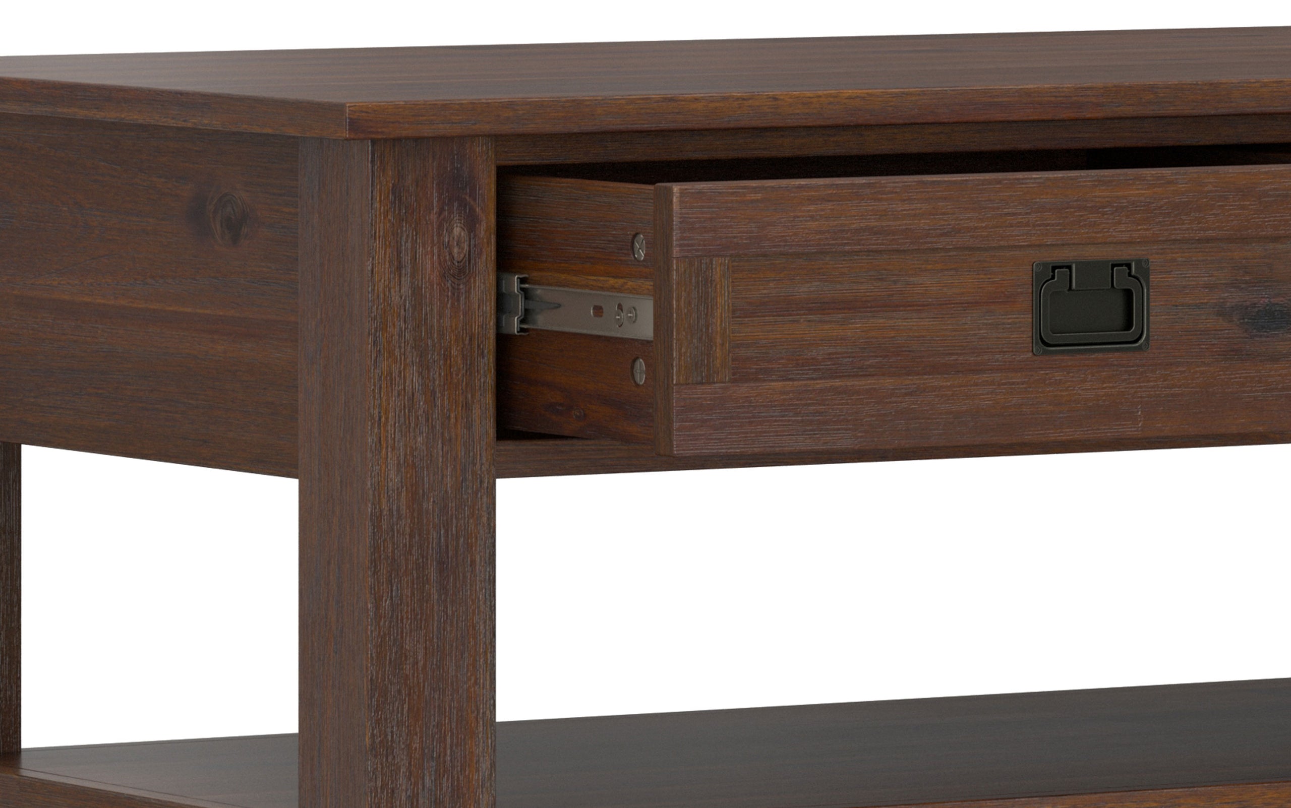 Distressed Charcoal Brown | Monroe Rectangular Coffee Table with Drawers