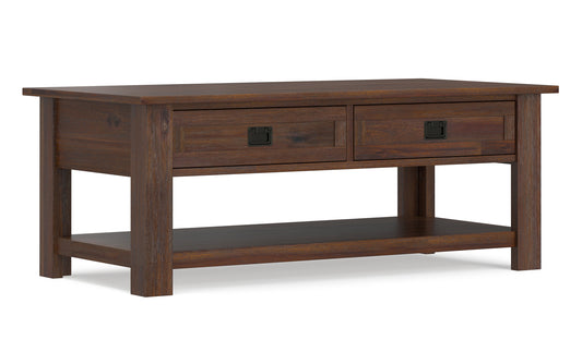 Distressed Charcoal Brown | Monroe Rectangular Coffee Table with Drawers