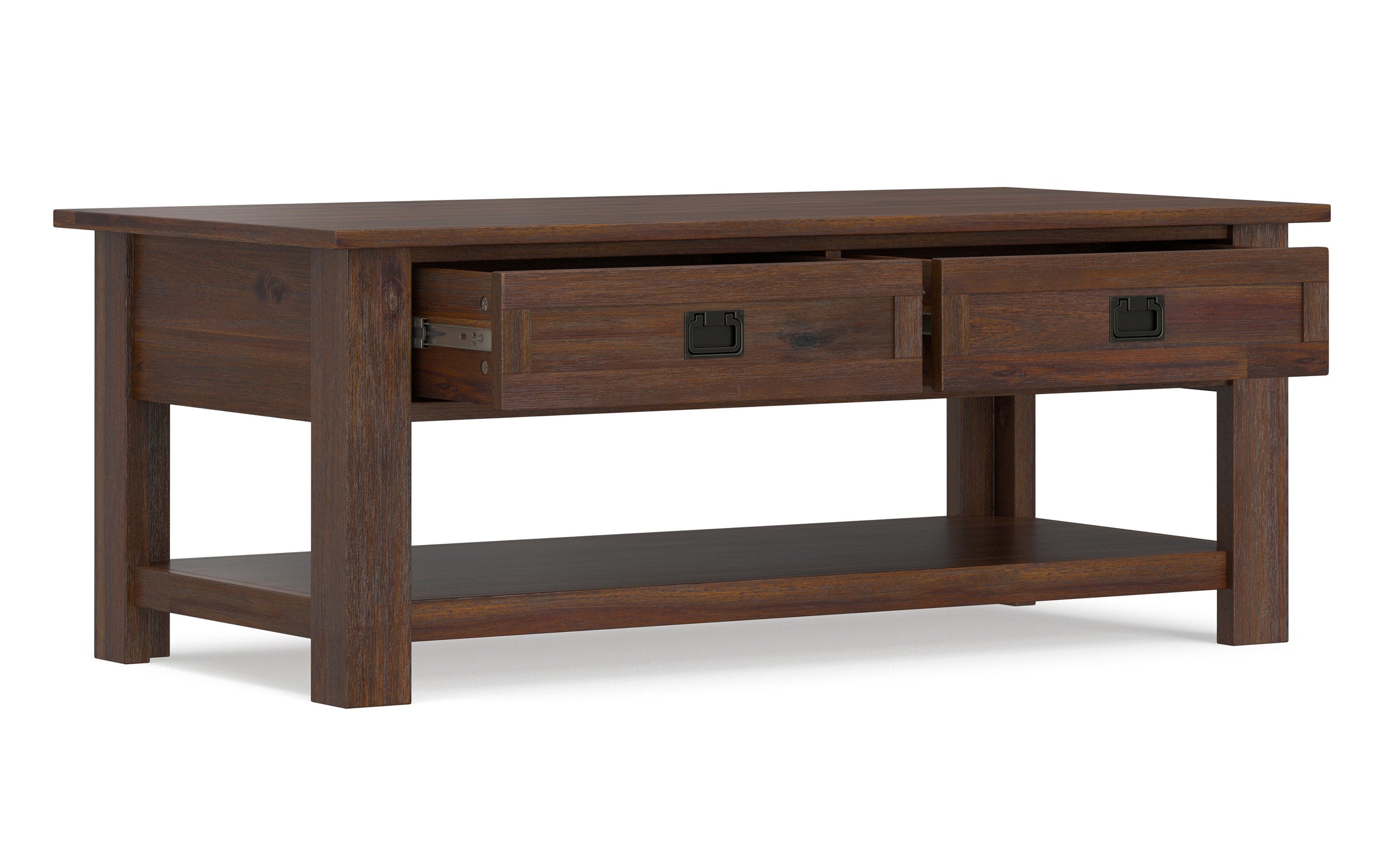 Distressed Charcoal Brown | Monroe Rectangular Coffee Table with Drawers