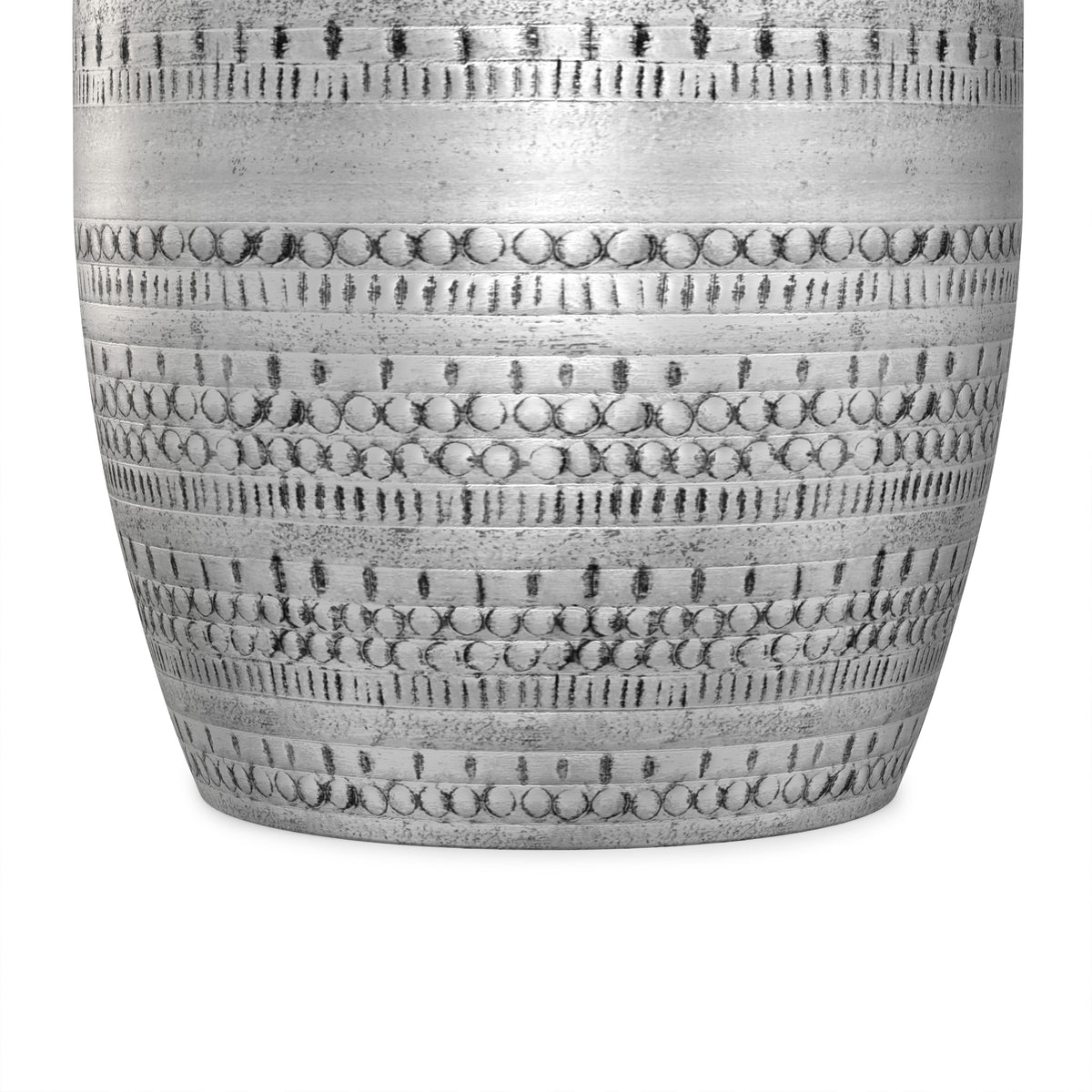 Antique Silver | Johnsen 15 inch Tribal Pattern Accent Table