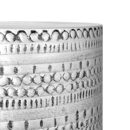 Antique Silver | Johnsen 15 inch Tribal Pattern Accent Table