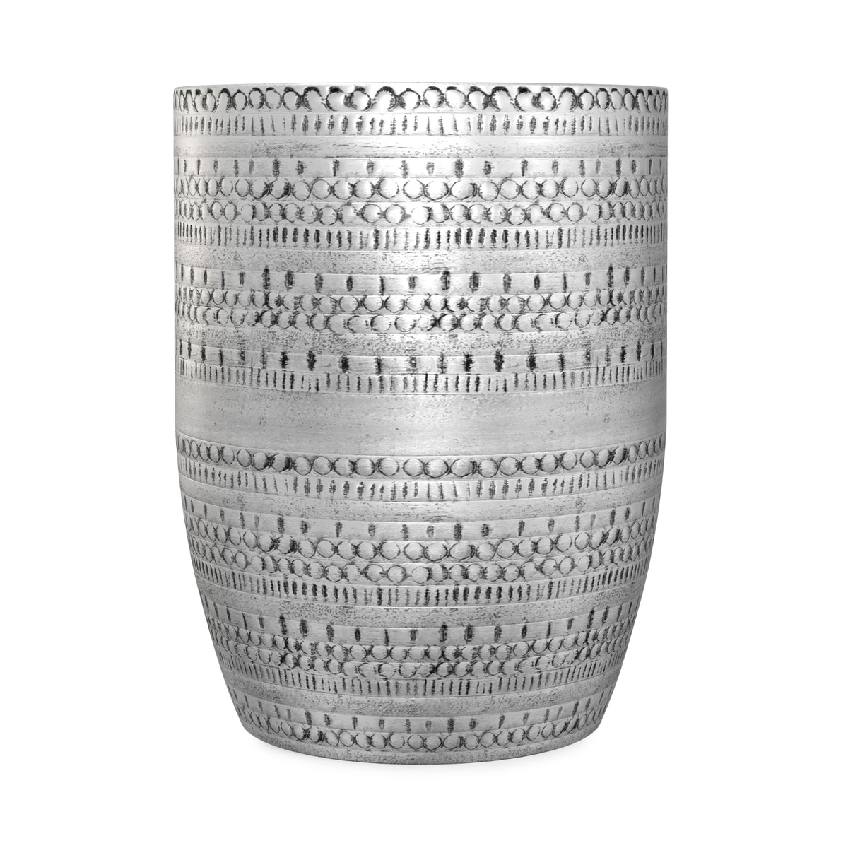 Antique Silver | Johnsen 15 inch Tribal Pattern Accent Table