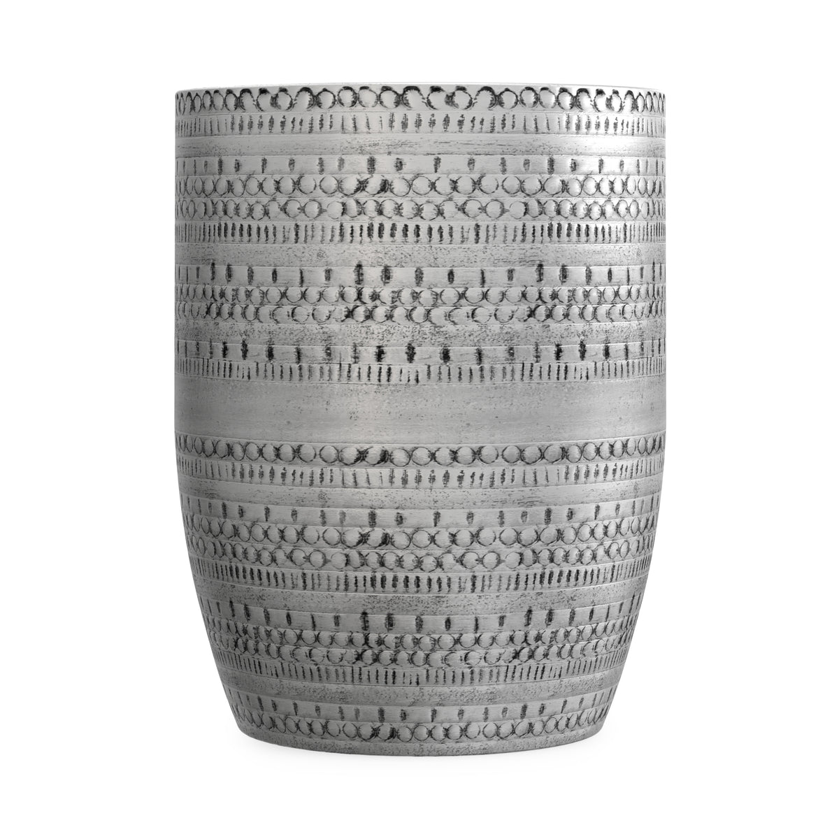 Antique Silver | Johnsen 15 inch Tribal Pattern Accent Table