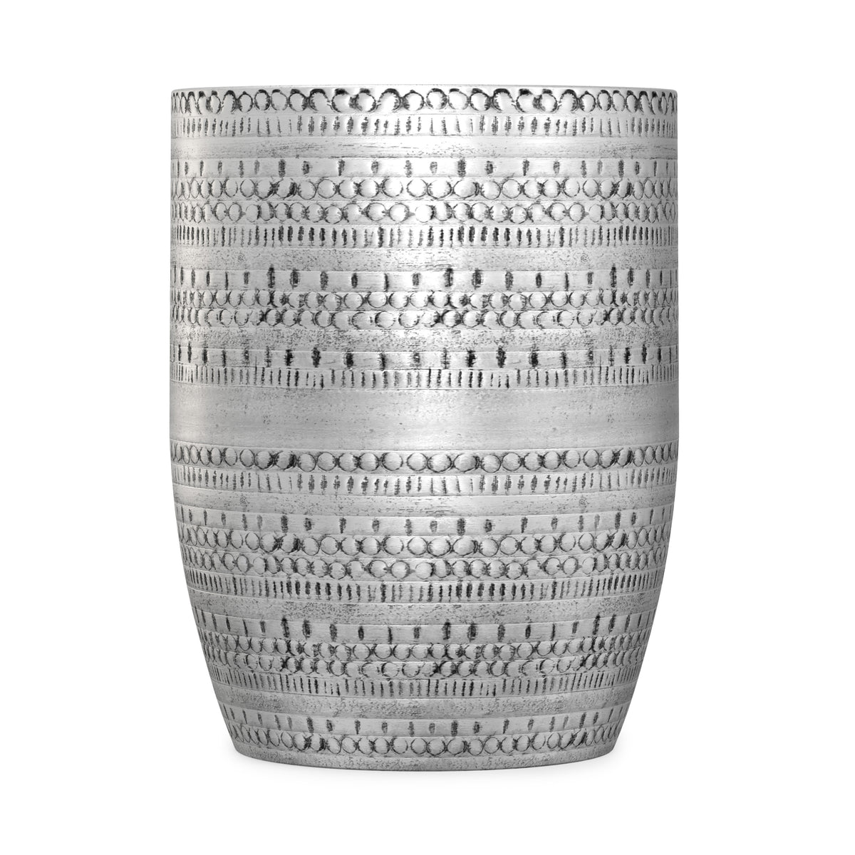 Antique Silver | Johnsen 15 inch Tribal Pattern Accent Table