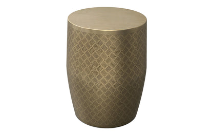 Antique Gold Cross Hatch | Johnsen 18 inch Cross Hatch Pattern Accent Table