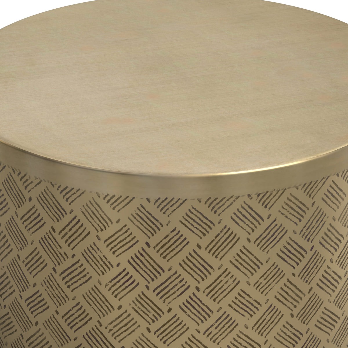 Antique Gold Web Pattern | Johnsen 18 inch Cross Hatch Pattern Accent Table