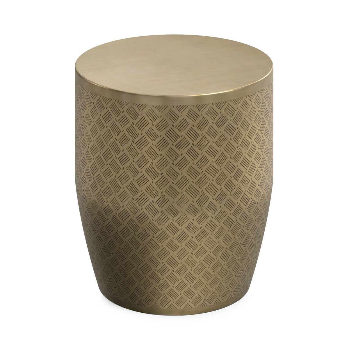 Antique Gold Web Pattern | Johnsen 18 inch Cross Hatch Pattern Accent Table