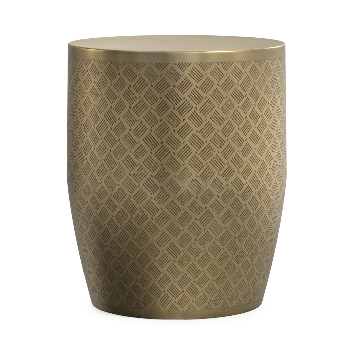 Antique Gold Web Pattern | Johnsen 18 inch Cross Hatch Pattern Accent Table