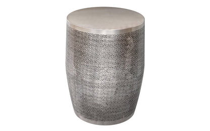Antique Silver Web Pattern | Johnsen 18 inch Cross Hatch Pattern Accent Table