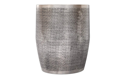 Antique Silver Web Pattern | Johnsen 18 inch Cross Hatch Pattern Accent Table