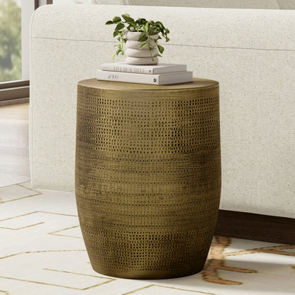 Antique Brass 15 inch | Johnsen 15 inch Morse Pattern Accent Table
