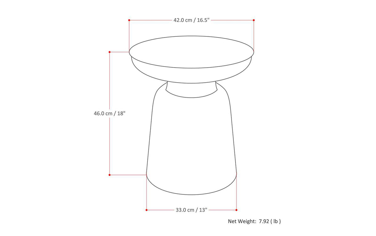 Aged Copper 17 Inch | Toby Metal Accent Table