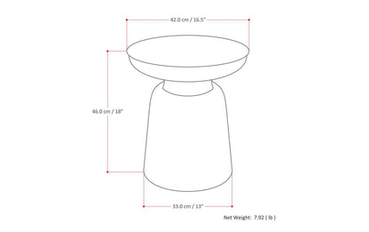 Aged Copper 17 Inch | Toby Metal Accent Table