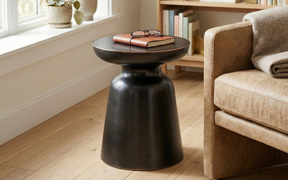 Aged Copper 17 Inch | Toby Metal Accent Table