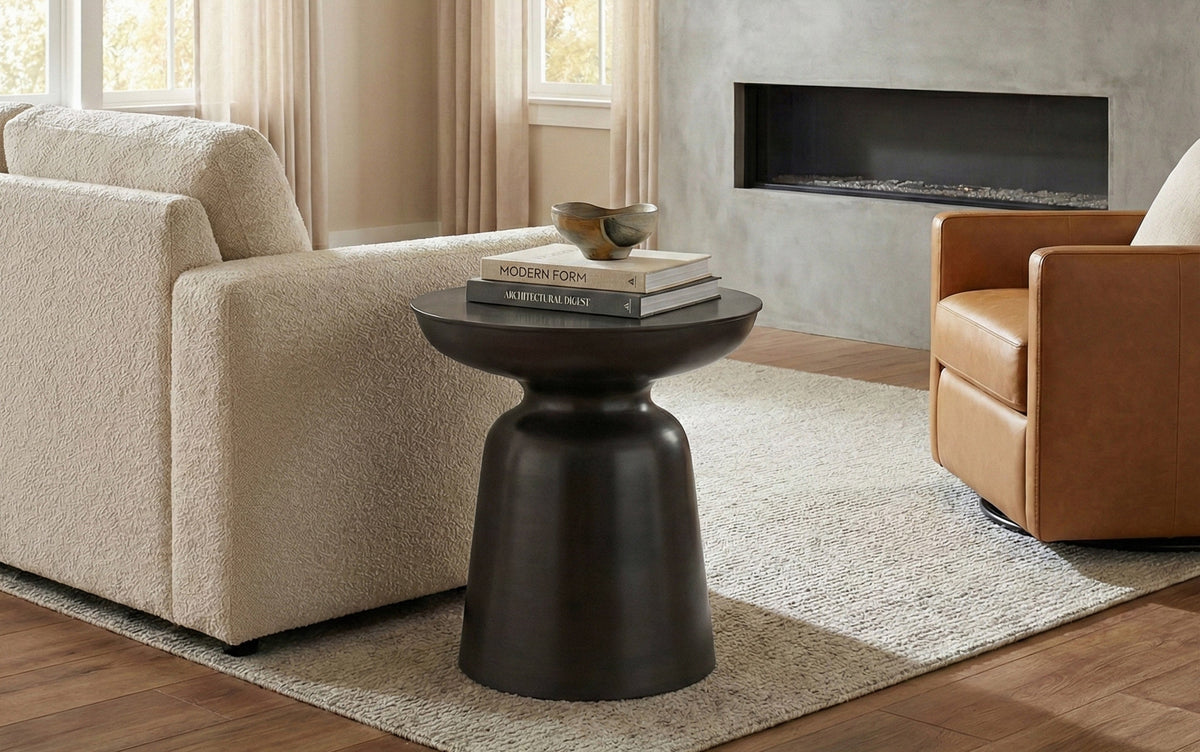 Aged Copper 17 Inch | Toby Metal Accent Table