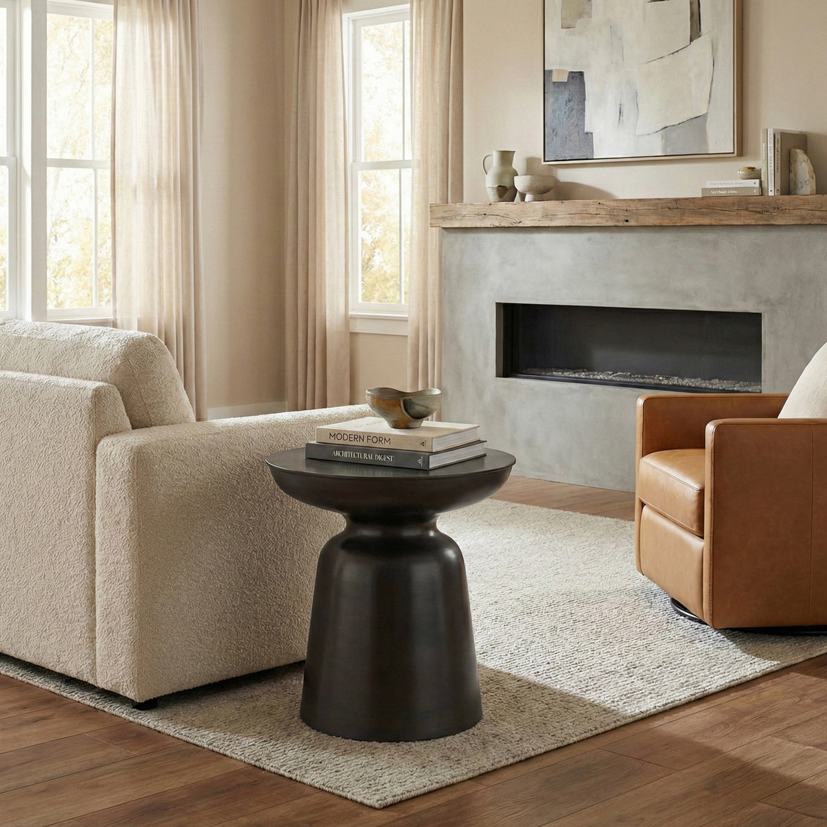 Aged Copper 17 Inch | Toby Metal Accent Table