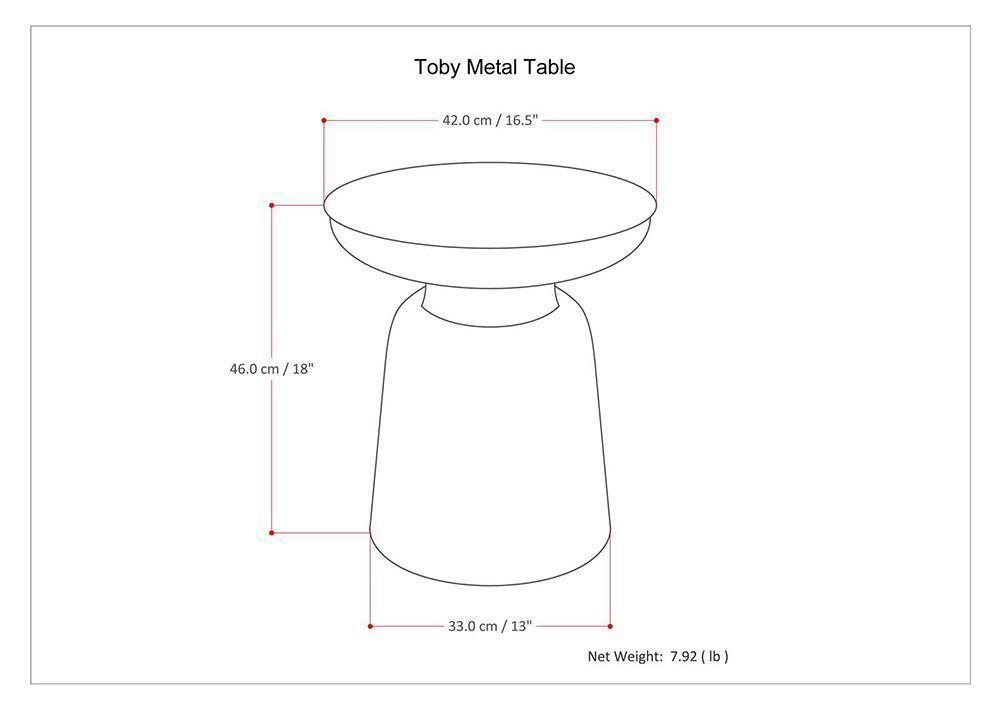 Gold 17 Inch | Toby Metal Accent Table