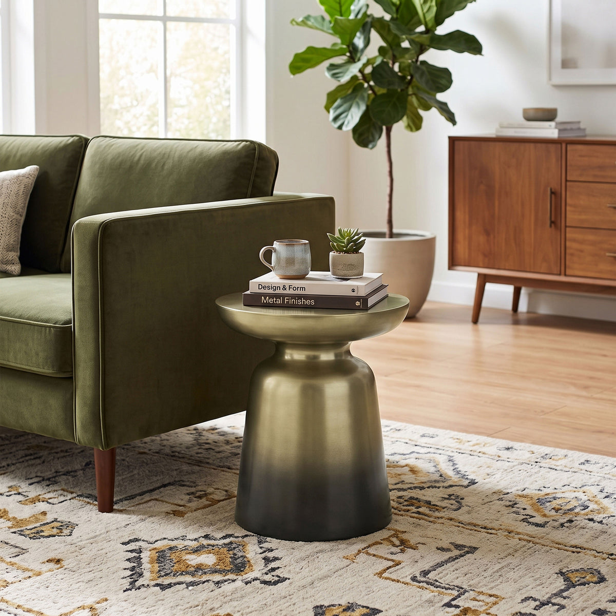 Black Gold Ombre 17 Inch | Toby Metal Accent Table