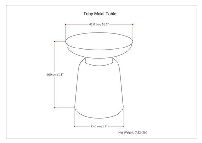 Silver 17 inch | Toby Metal Accent Table