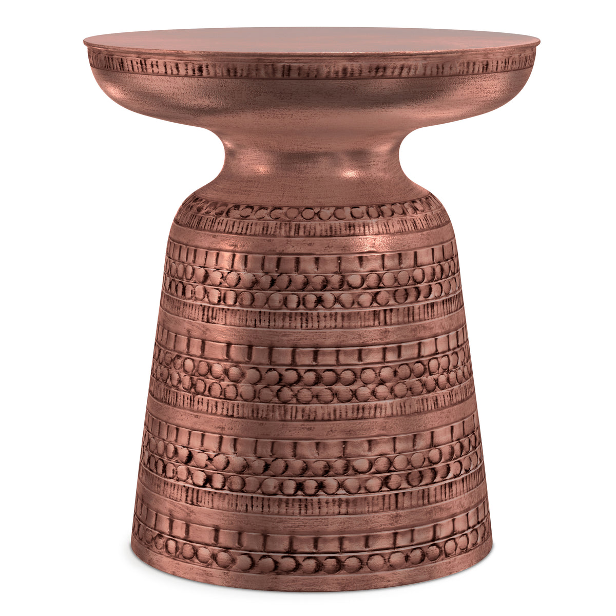 Antique Copper 17 Inch | Toby Metal Accent Table