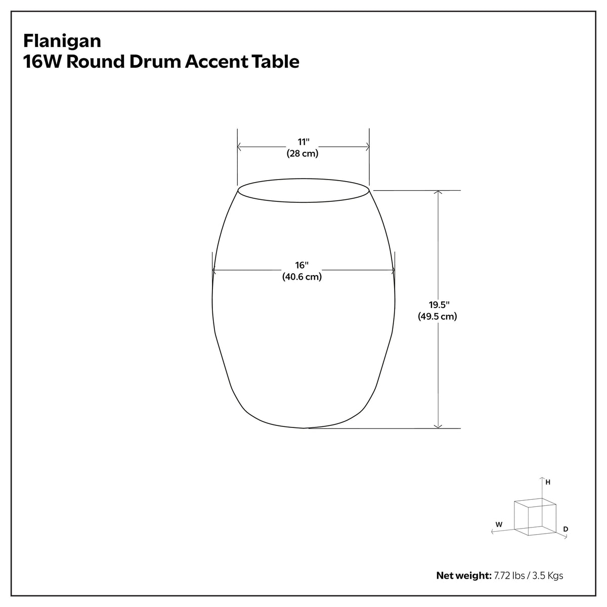 Antique Silver | Flanigan Metal Table