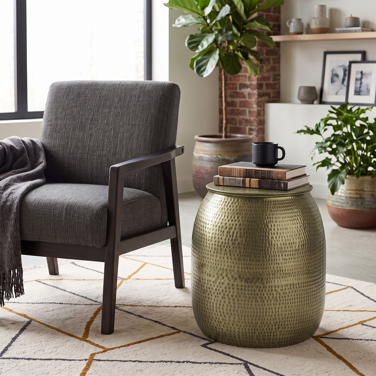 Antique Gold | Griffen Metal Storage Accent Table