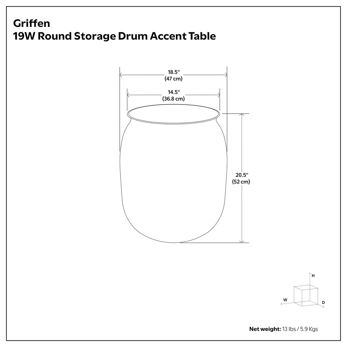 Antique Silver | Griffen Metal Storage Accent Table