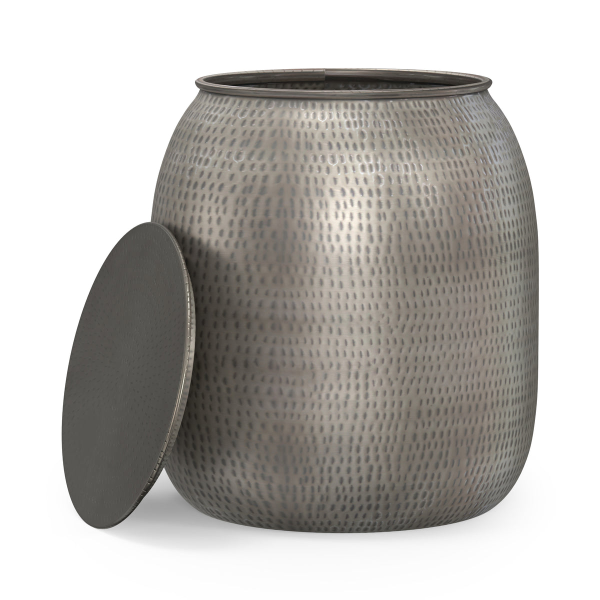 Antique Silver | Griffen Metal Storage Accent Table