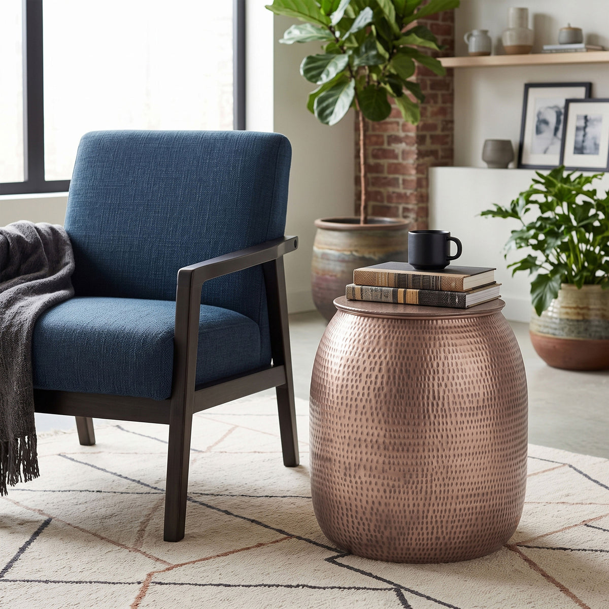Antique Copper | Griffen Metal Storage Accent Table