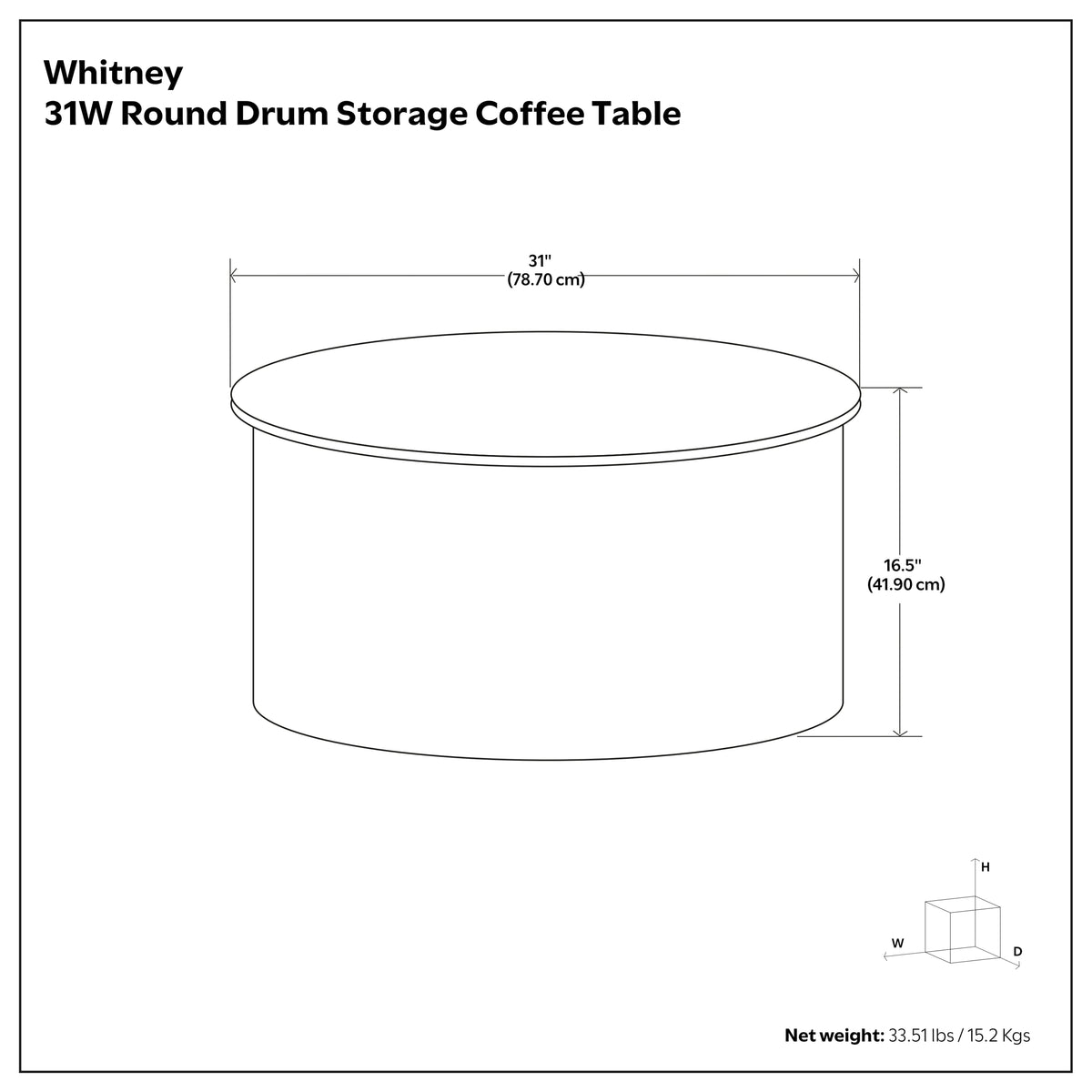 Whitney Metal Storage Coffee Table
