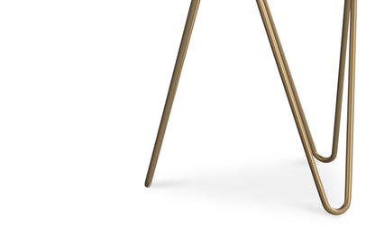 Dark Brown | Patrice Metal/Wood Accent Table in Natural and Gold
