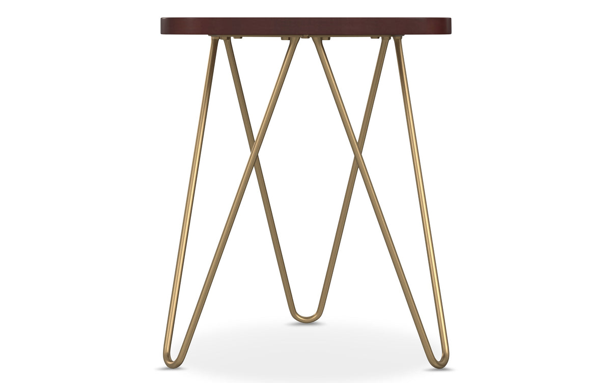 Dark Brown | Patrice Metal/Wood Accent Table in Natural and Gold