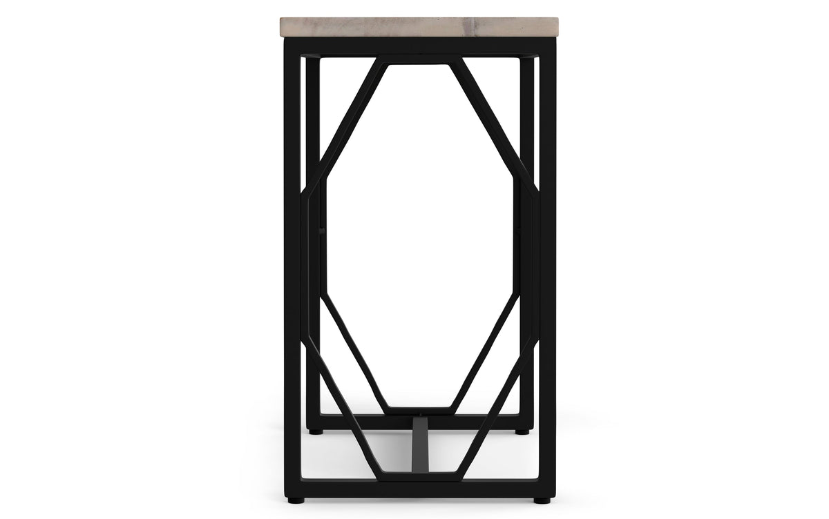 White Wash | Selma Metal/Wood Accent Table in Natural and Gold