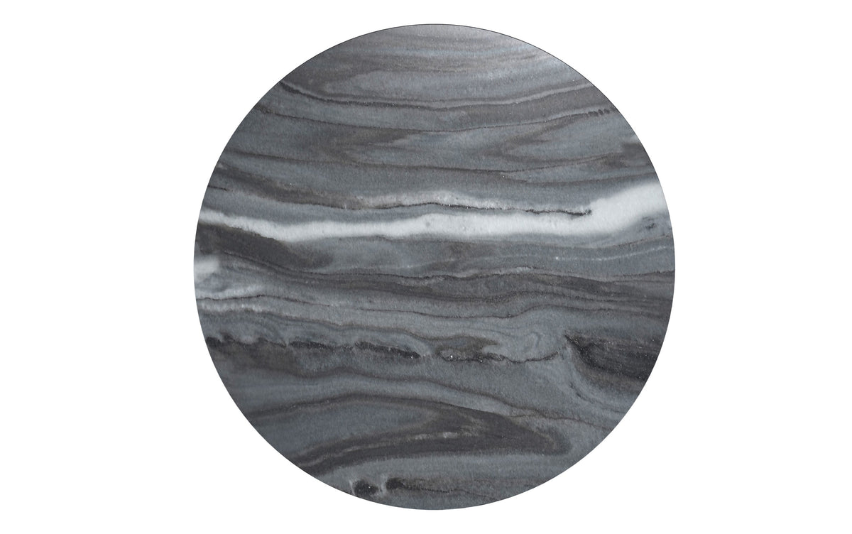 Grey Marble/Black Marble | Demy Metal and Wood Accent Table