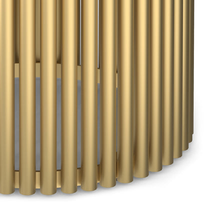 Cognac and Gold Wood | Demy 18 inch Metal and Wood Accent Table