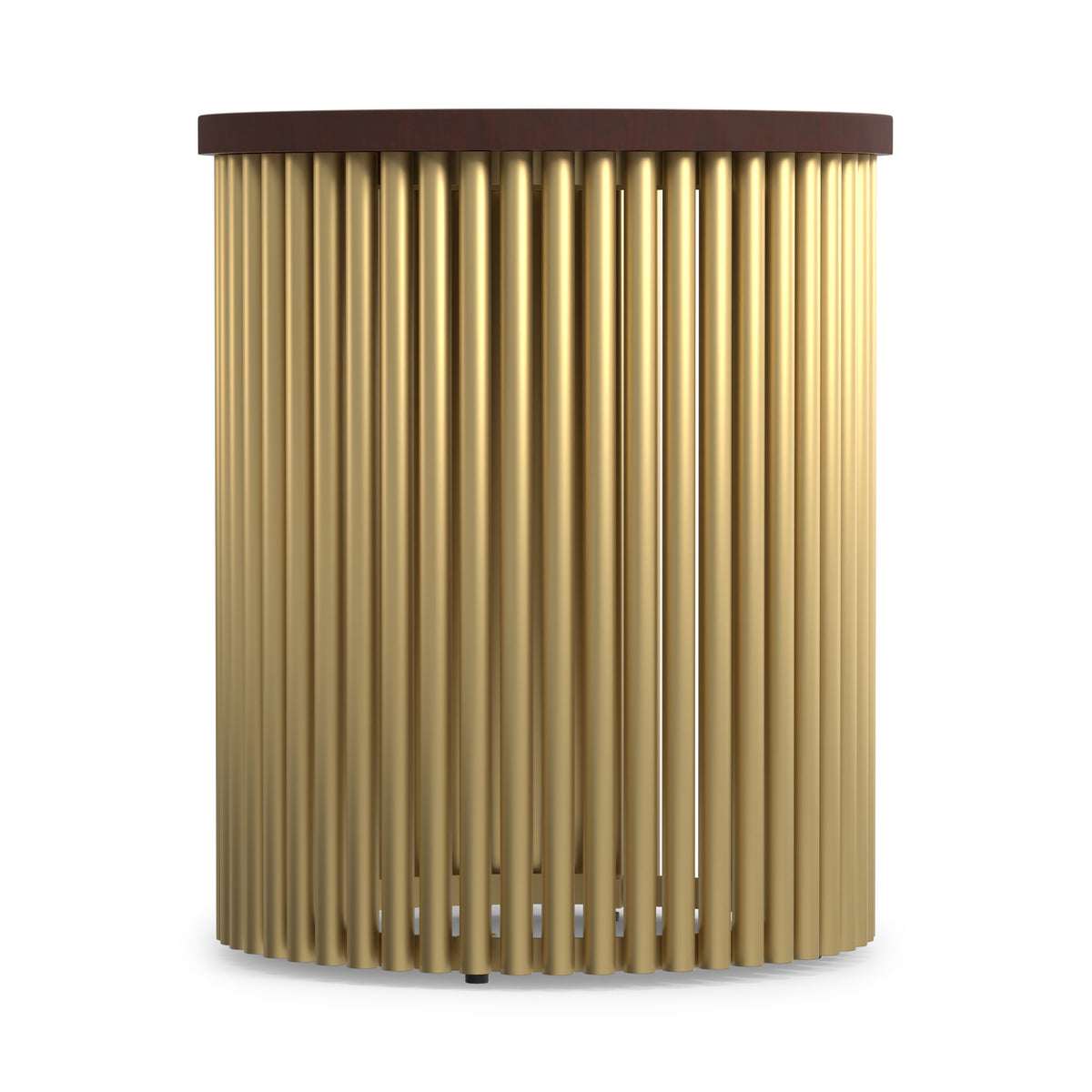 Cognac and Gold Wood | Demy 18 inch Metal and Wood Accent Table