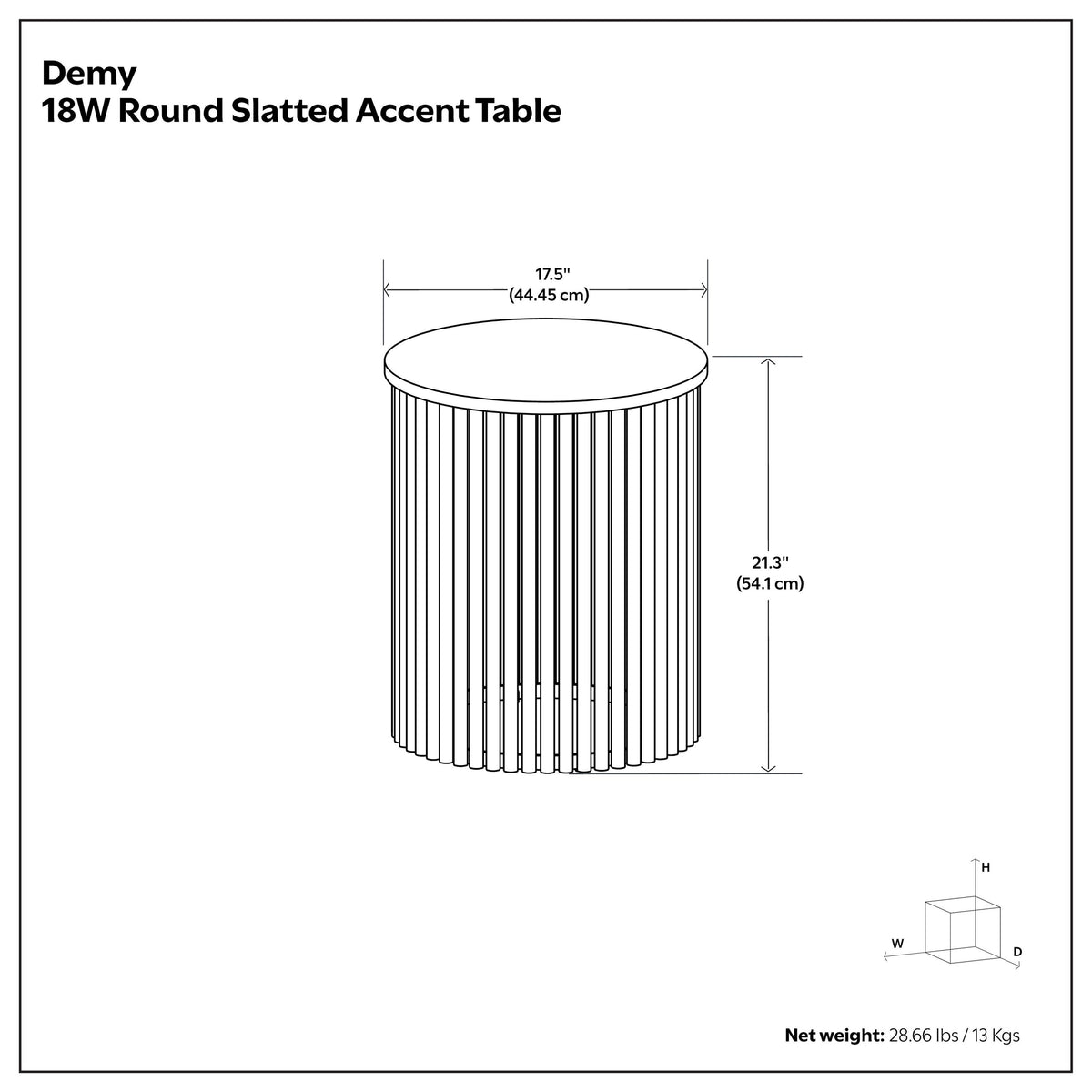 Natural and White Wood | Demy Metal and Wood Accent Table