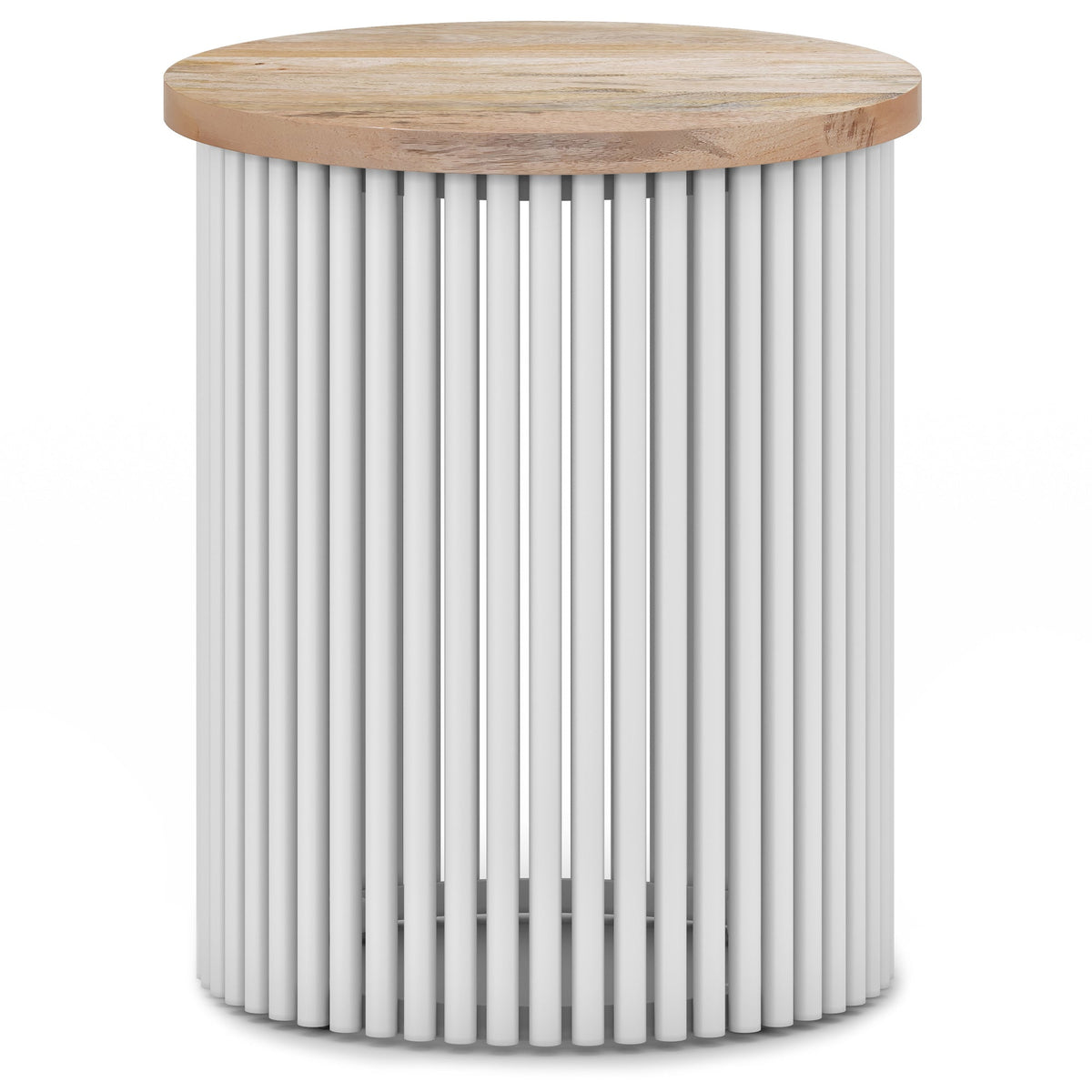 Natural and White Wood | Demy Metal and Wood Accent Table